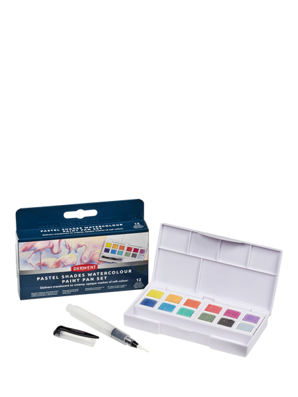 Derwent Pastel Shades Watercolour Paint Pan, Set of 12, Multi