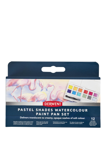 Derwent Pastel Shades Watercolour Paint Pan, Set of 12 - view 2, Multi