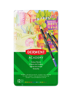 Derwent Academy Colour Pencils Tin, Set of 12, Multi