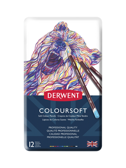 Derwent Coloursoft Pencils Tin, Set of 12, Multi