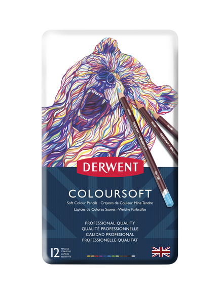 Derwent Coloursoft Pencils Tin, Set of 12, Multi