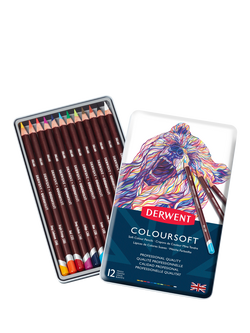 Derwent Coloursoft Pencils Tin, Set of 12 - view 2, Multi
