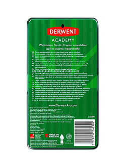 Derwent Academy Watercolour Pencils Tin, Set of 12 - view 2, Multi
