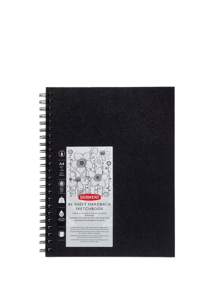 Derwent A4 Hardback Wirebound Sketchbook, Multi