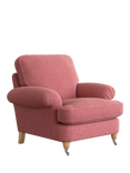 Laura Ashley Beaumaris Armchair, Oak Leg, Anneliese Rosewood Red
