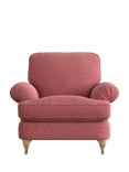 Laura Ashley Beaumaris Armchair, Oak Leg, Anneliese Rosewood Red