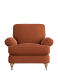 Laura Ashley Beaumaris Armchair, Oak Leg, Harley Terracotta Orange
