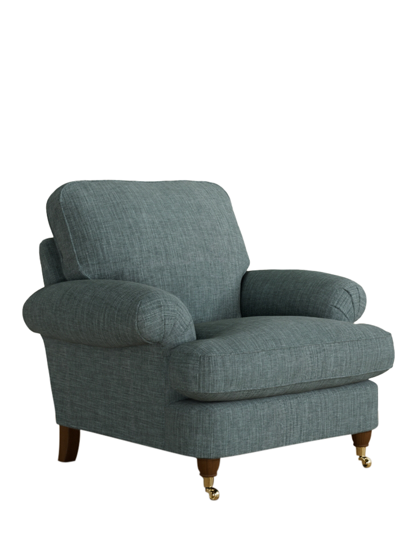 Beaumaris Range, Laura Ashley Beaumaris Armchair, Teak Leg, Bainton Newport Blue