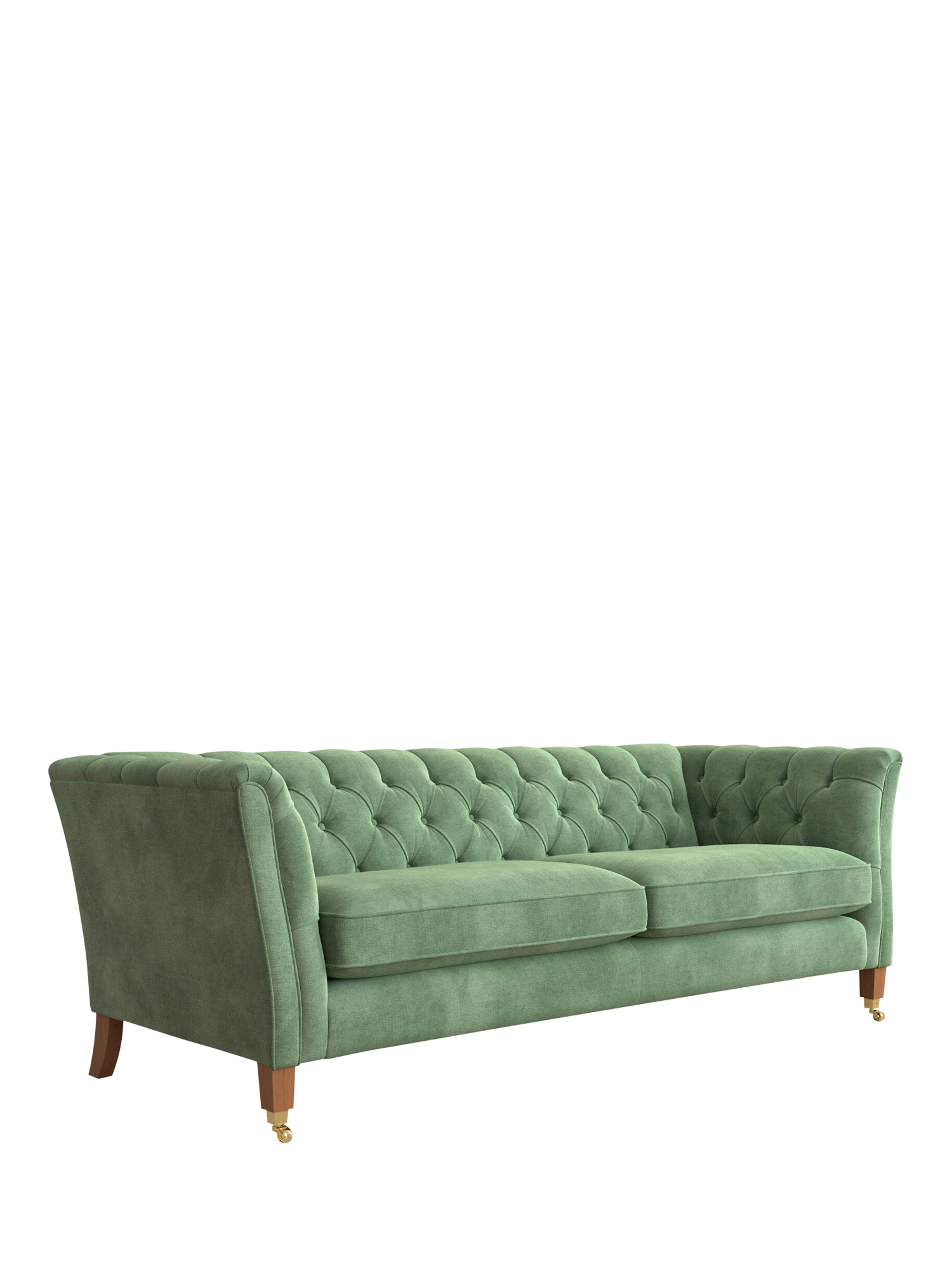 Chatsworth Range, Laura Ashley Chatsworth Grand 4 Seater Sofa, Teak Leg, Orla Fresh Green