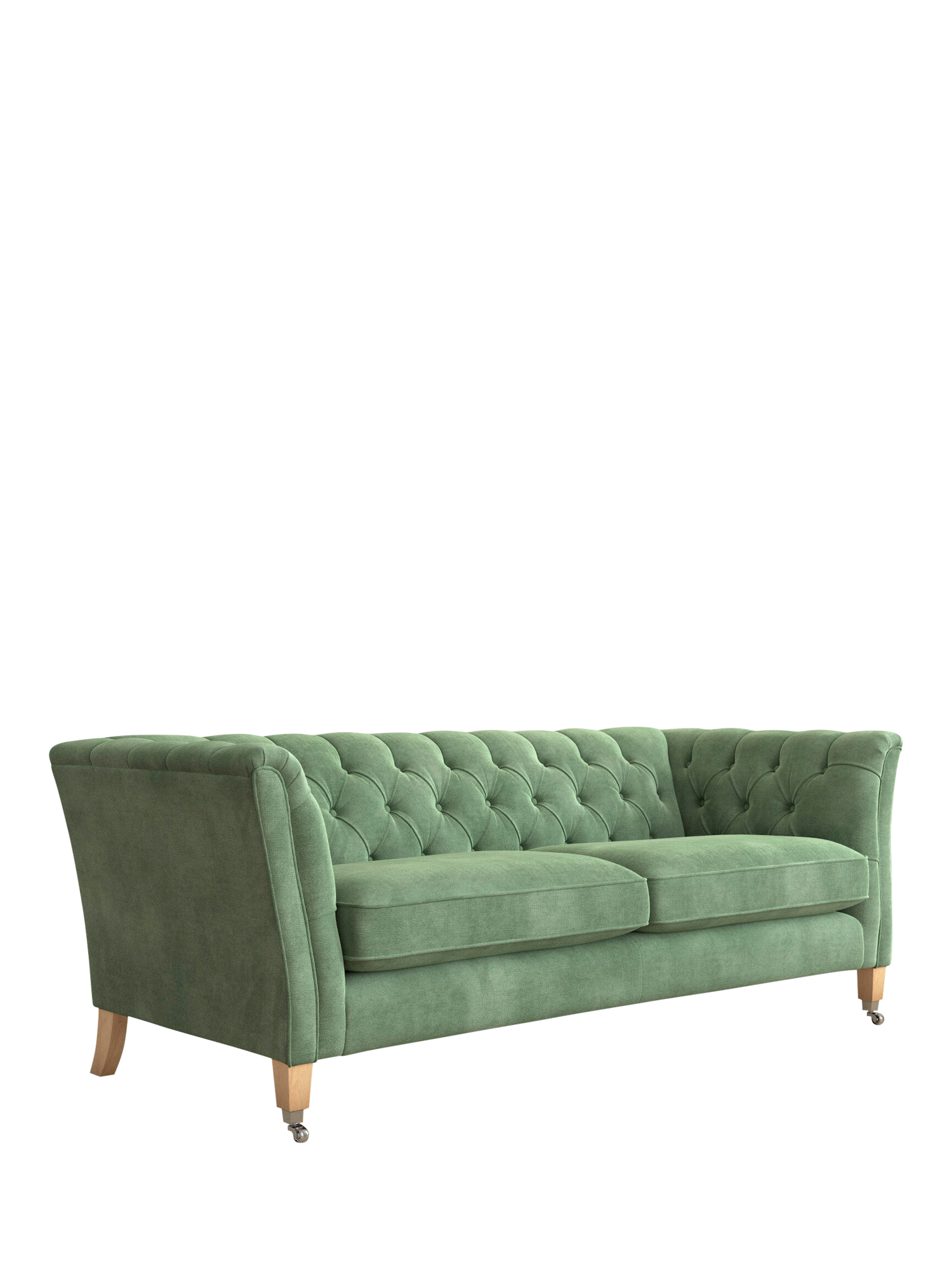 Chatsworth Range, Laura Ashley Chatsworth Large 3 Seater Sofa, Oak Leg, Orla Fresh Green