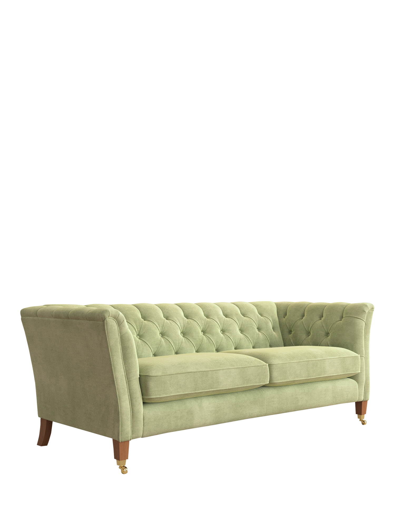 Chatsworth Range, Laura Ashley Chatsworth Large 3 Seater Sofa, Teak Leg, Orla Pale Hedgerow Green