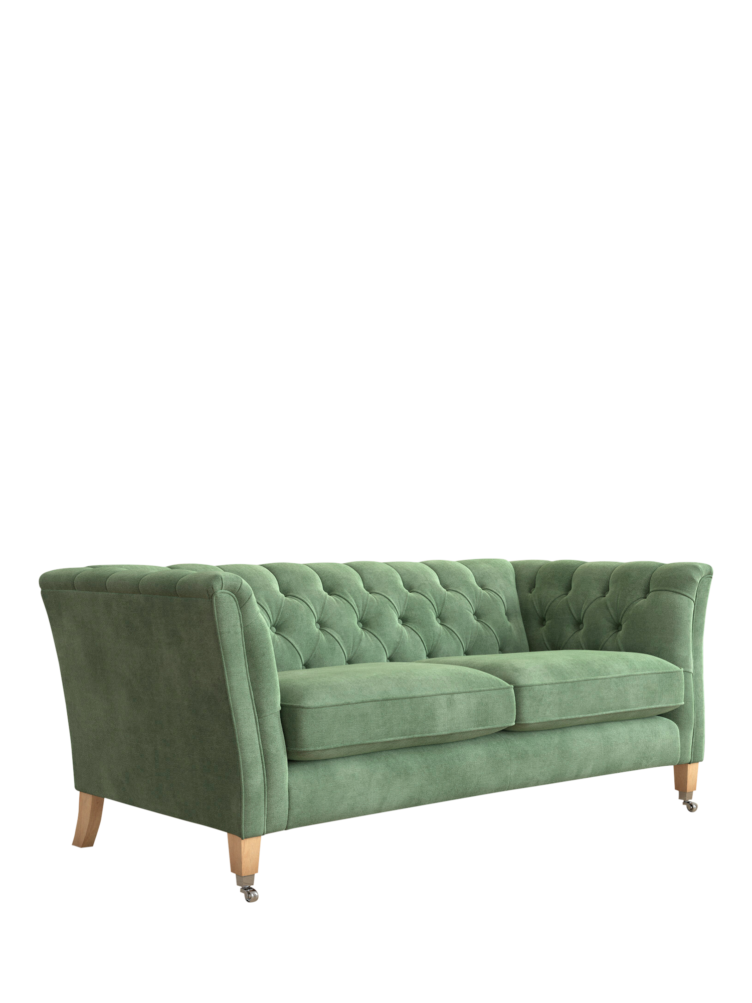 Chatsworth Range, Laura Ashley Chatsworth Medium 2 Seater Sofa, Oak Leg, Orla Fresh Green