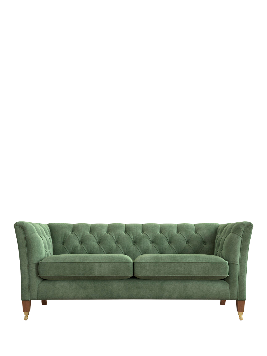 Chatsworth Range, Laura Ashley Chatsworth Medium 2 Seater Sofa, Teak Leg, Orla Fresh Green
