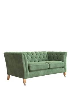 Laura Ashley Chatsworth Small 2 Seater Sofa, Oak Leg, Orla Fresh Green