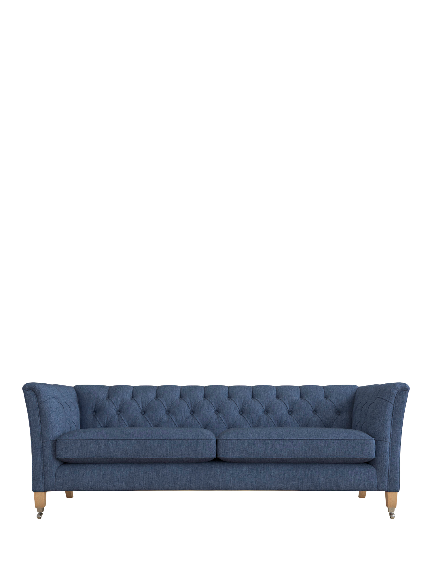 Chatsworth Range, Laura Ashley Chatsworth Grand 4 Seater Sofa, Oak Leg, Bainton Midnight Navy