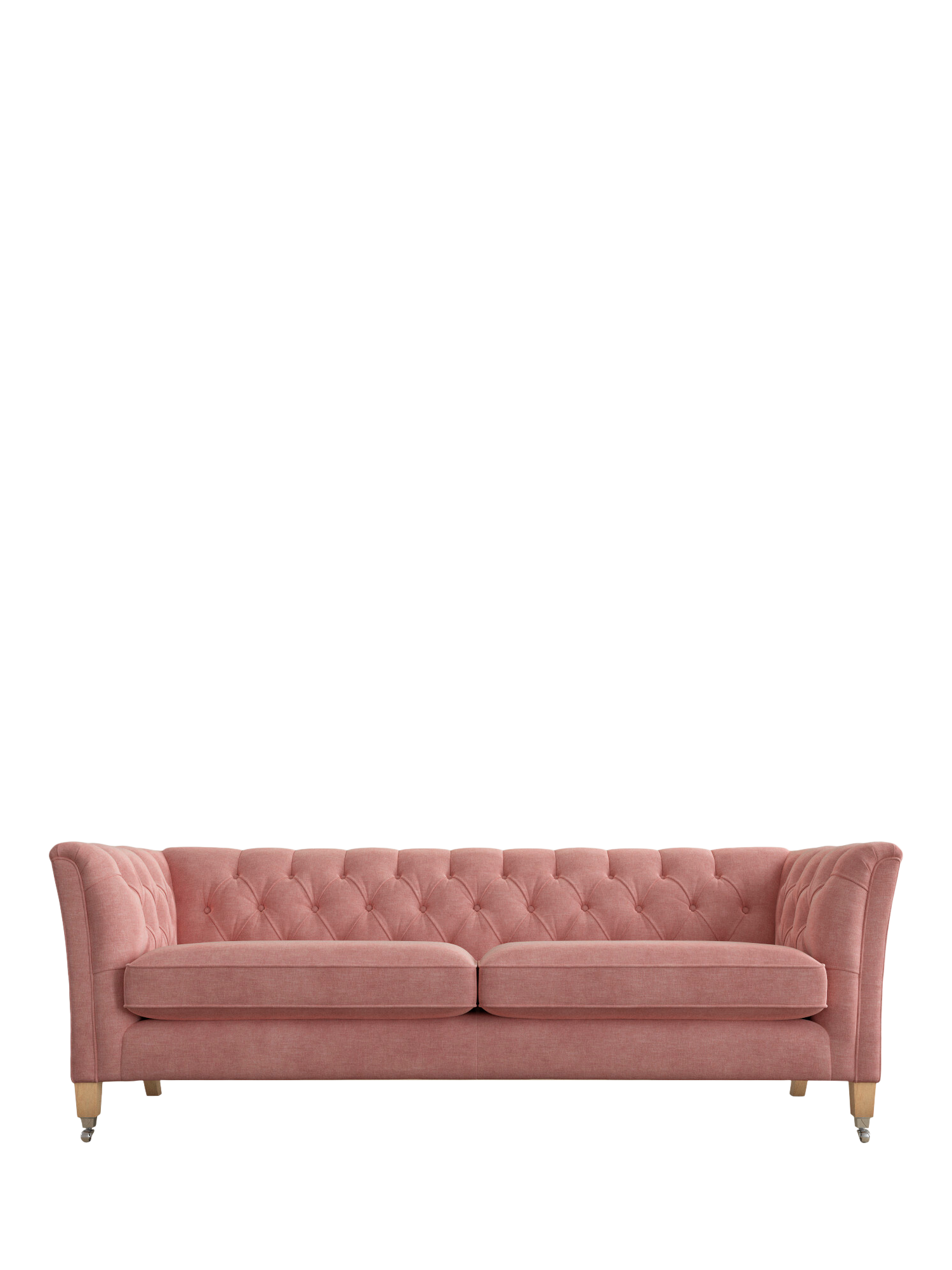 Chatsworth Range, Laura Ashley Chatsworth Grand 4 Seater Sofa, Oak Leg, Bainton Old Rose Pink