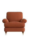 Laura Ashley Beaumaris Armchair, Teak Leg, Harley Terracotta Orange