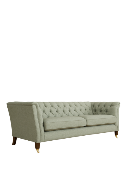 Laura Ashley Chatsworth Grand 4 Seater Sofa, Teak Leg, Anneliese Sage