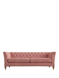 Laura Ashley Chatsworth Grand 4 Seater Sofa, Teak Leg, Bainton Old Rose Pnk
