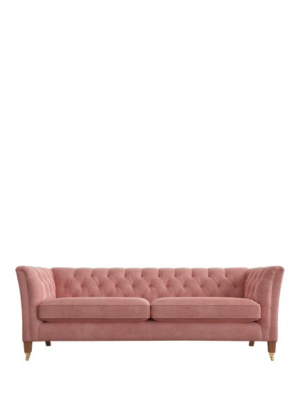 Laura Ashley Chatsworth Grand 4 Seater Sofa, Teak Leg, Bainton Old Rose Pnk