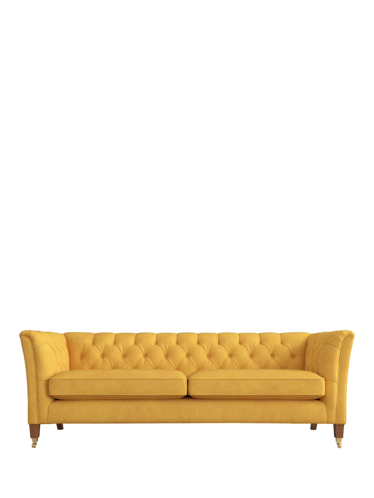 Chatsworth Range, Laura Ashley Chatsworth Grand 4 Seater Sofa, Teak Leg, Bainton Ochre Yellow