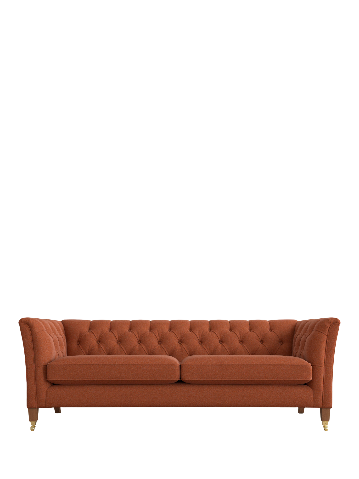 Chatsworth Range, Laura Ashley Chatsworth Grand 4 Seater Sofa, Teak Leg, Harley Terracotta Orange