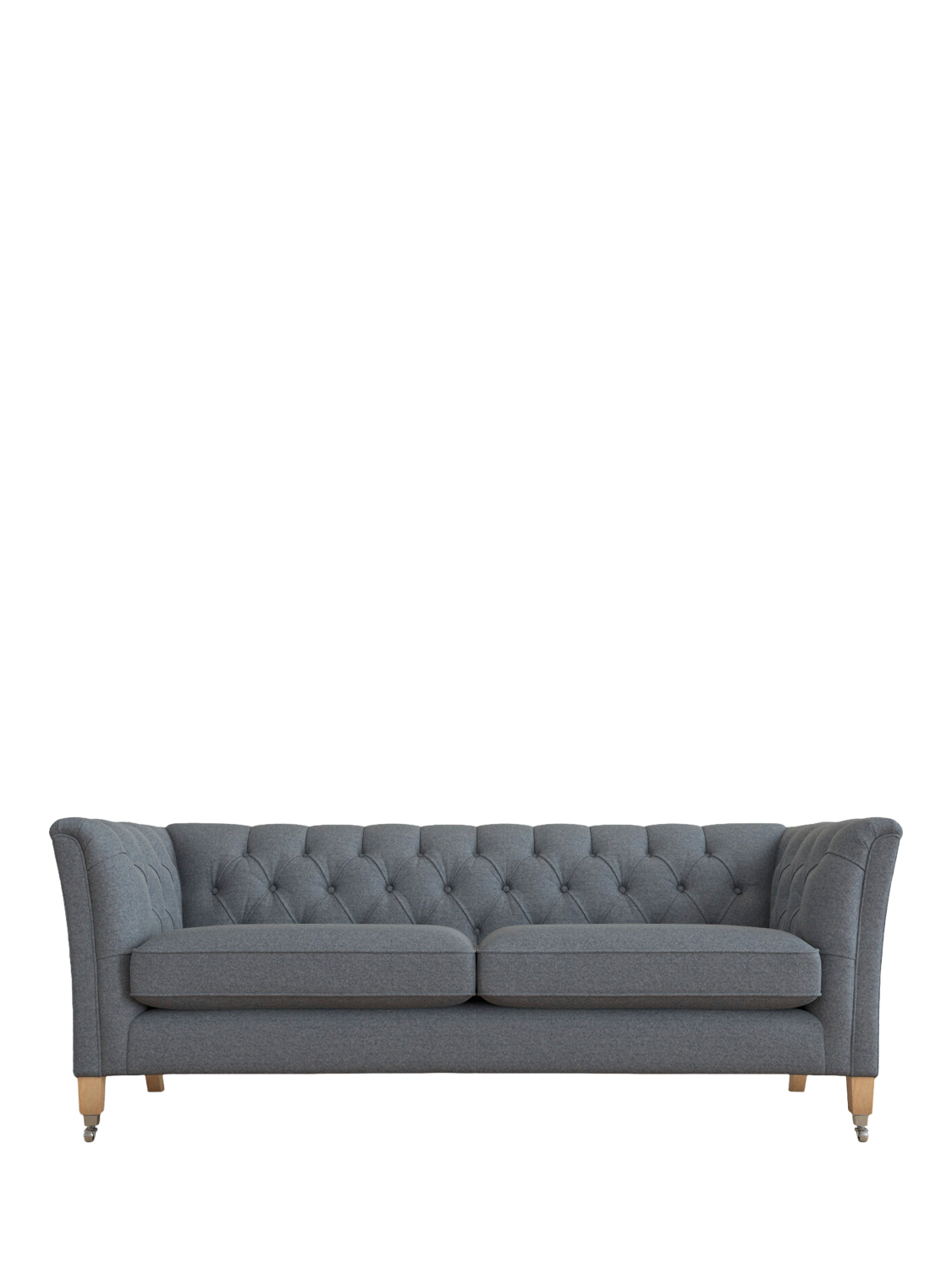 Chatsworth Range, Laura Ashley Chatsworth Large 3 Seater Sofa, Oak Leg, Anneliese Midnight Blue