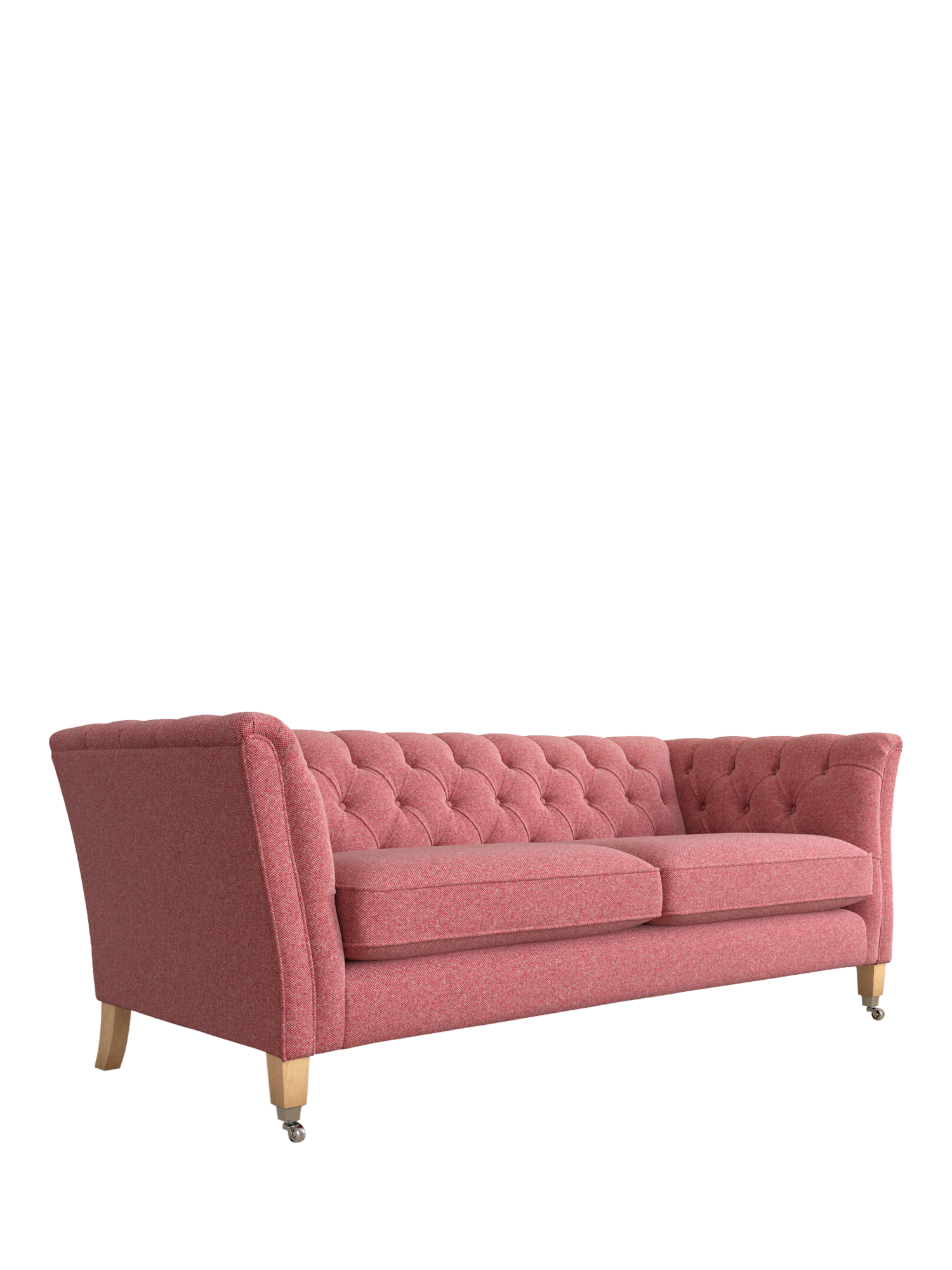 Chatsworth Range, Laura Ashley Chatsworth Large 3 Seater Sofa, Oak Leg, Anneliese Rosewood Red