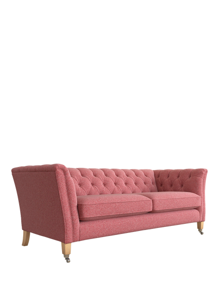 Laura Ashley Chatsworth Large 3 Seater Sofa, Oak Leg, Anneliese Rosewood Red
