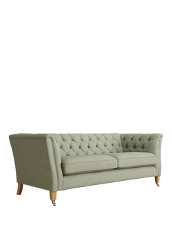 Laura Ashley Chatsworth Large 3 Seater Sofa, Oak Leg, Anneliese Sage