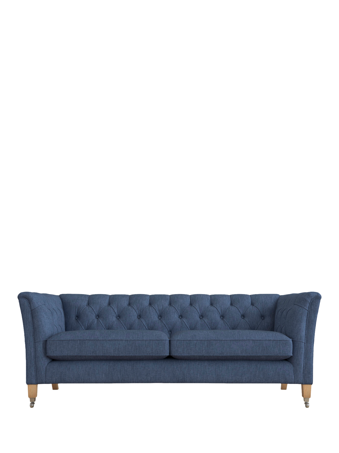 Chatsworth Range, Laura Ashley Chatsworth Large 3 Seater Sofa, Oak Leg, Bainton Midnight Navy
