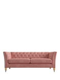 Laura Ashley Chatsworth Large 3 Seater Sofa, Oak Leg, Bainton Old Rose Pnk