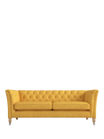 Laura Ashley Chatsworth Large 3 Seater Sofa, Oak Leg, Bainton Ochre Yellow