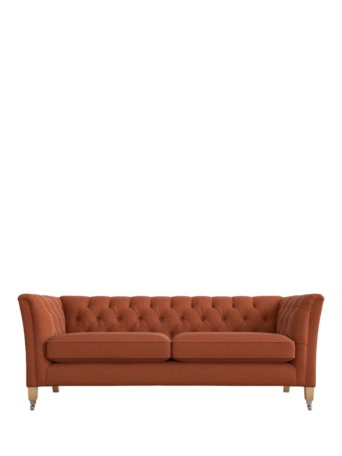 Chatsworth Range, Laura Ashley Chatsworth Large 3 Seater Sofa, Oak Leg, Harley Terracotta Orange
