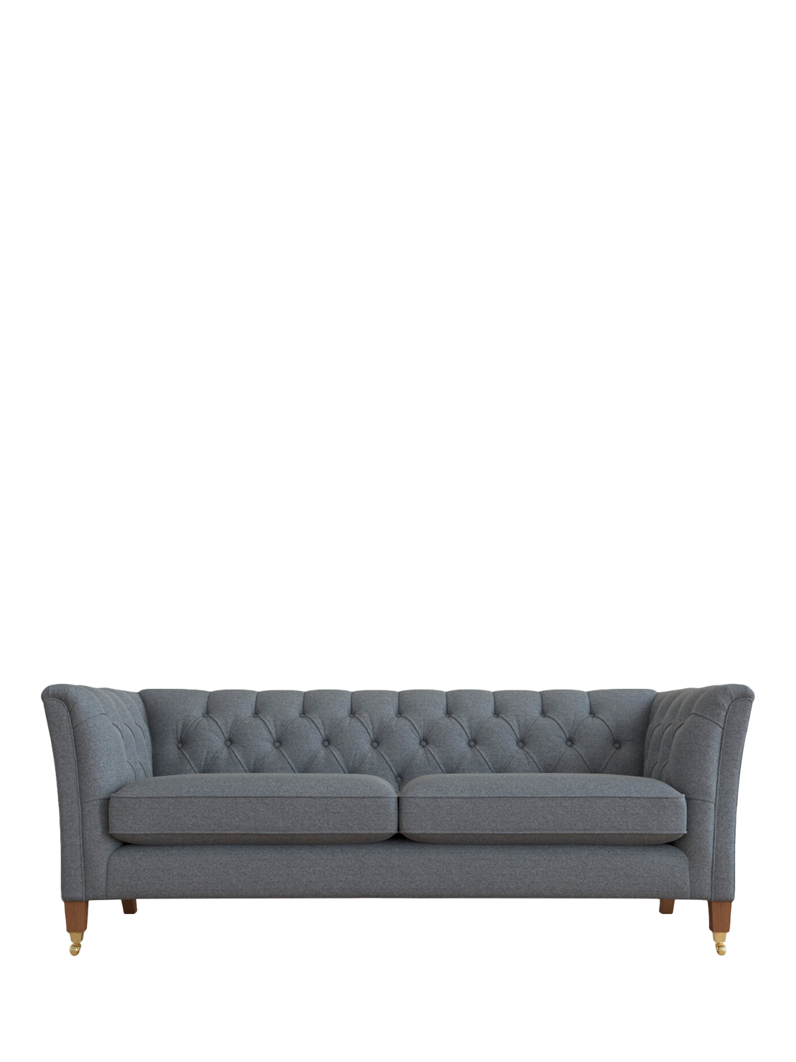 Chatsworth Range, Laura Ashley Chatsworth Large 3 Seater Sofa, Teak Leg, Anneliese Midnight Blue