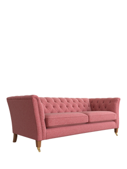 Laura Ashley Chatsworth Large 3 Seater Sofa, Teak Leg, Anneliese Rosewood Red