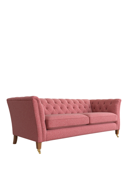 Laura Ashley Chatsworth Large 3 Seater Sofa, Teak Leg, Anneliese Rosewood Red