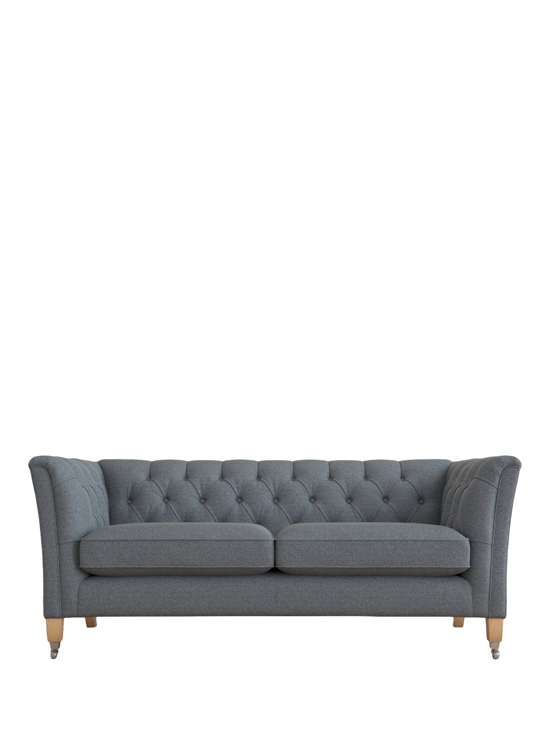 Chatsworth Range, Laura Ashley Chatsworth Medium 2 Seater Sofa, Oak Leg, Anneliese Midnight Blue