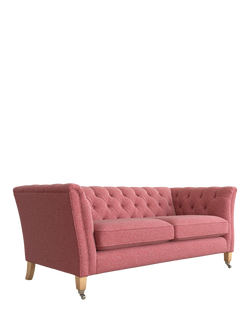 Laura Ashley Chatsworth Medium 2 Seater Sofa, Oak Leg, Anneliese Rosewood Red