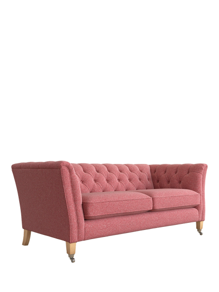 Laura Ashley Chatsworth Medium 2 Seater Sofa, Oak Leg, Anneliese Rosewood Red