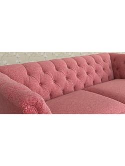Laura Ashley Chatsworth Medium 2 Seater Sofa, Oak Leg - view 2, Anneliese Rosewood Red