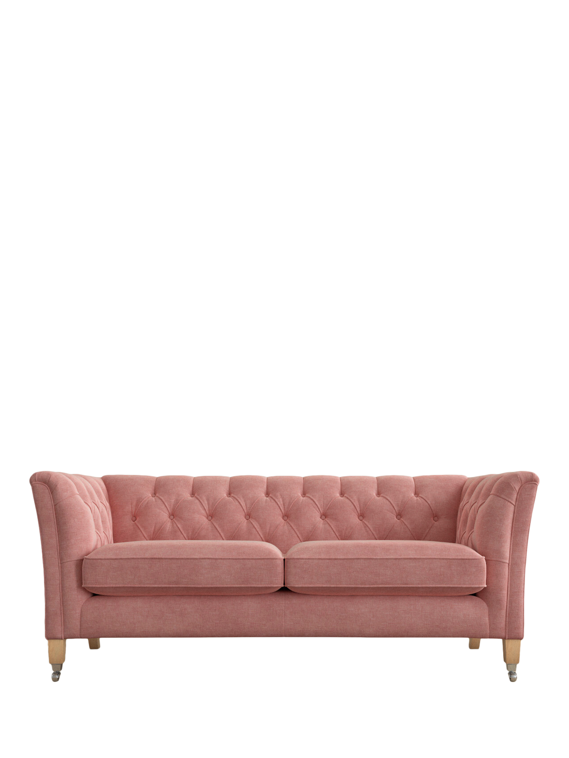 Chatsworth Range, Laura Ashley Chatsworth Medium 2 Seater Sofa, Oak Leg, Bainton Old Rose Pink