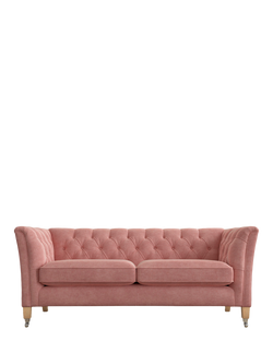 Laura Ashley Chatsworth Medium 2 Seater Sofa, Oak Leg, Bainton Old Rose Pnk