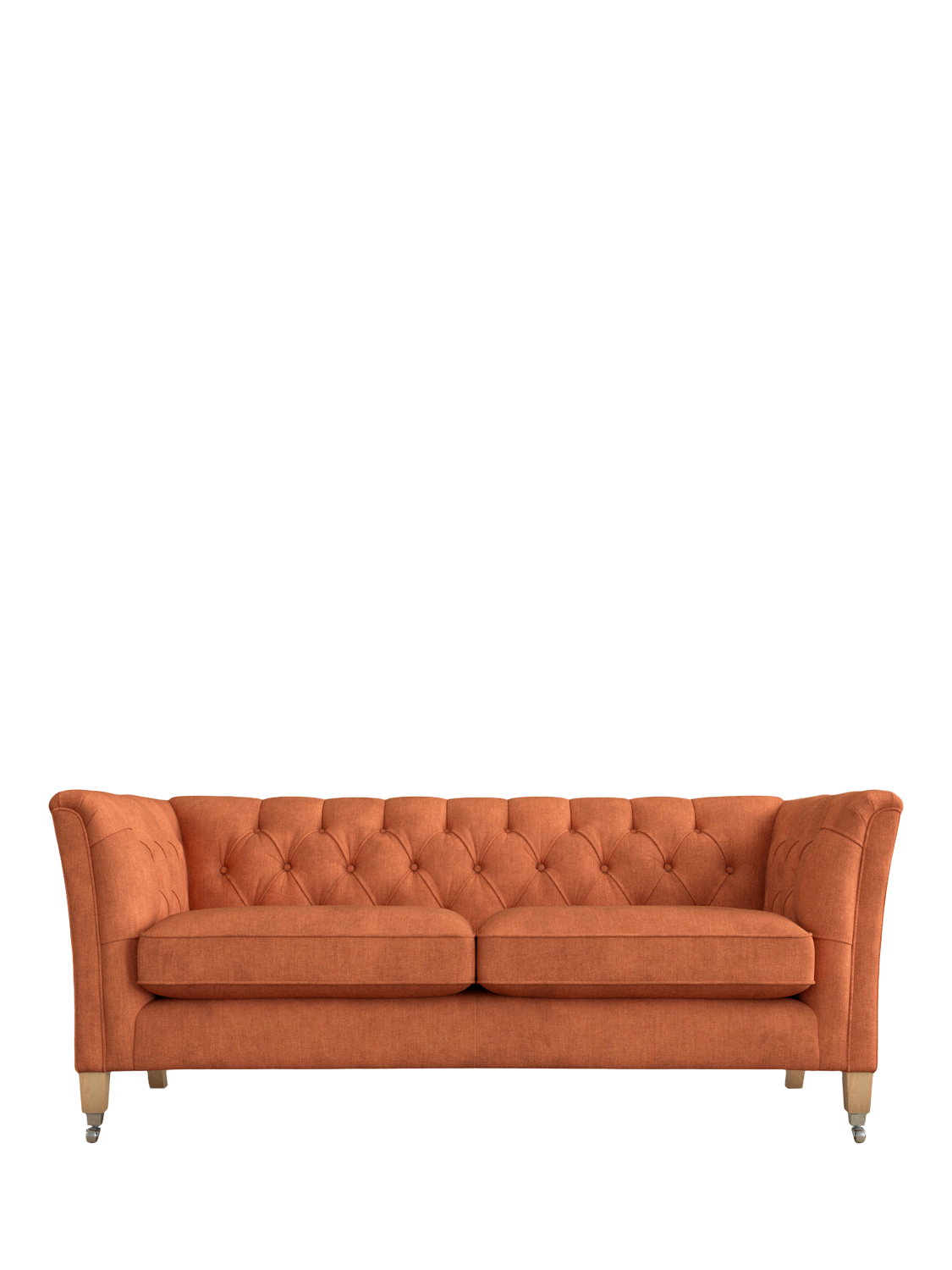 Chatsworth Range, Laura Ashley Chatsworth Medium 2 Seater Sofa, Oak Leg, Bainton Terracotta