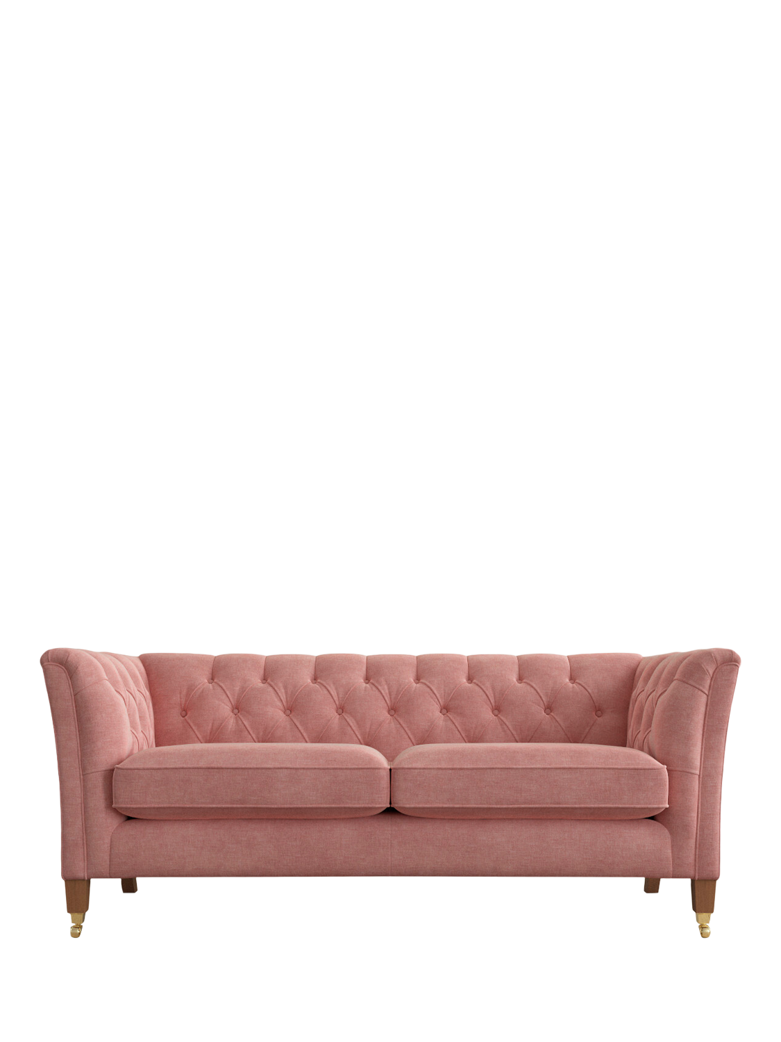 Chatsworth Range, Laura Ashley Chatsworth Medium 2 Seater Sofa, Teak Leg, Bainton Old Rose Pink