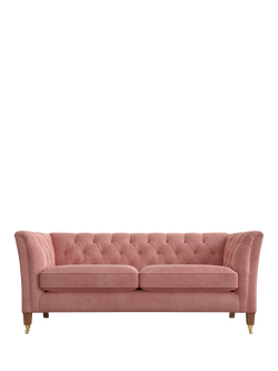Laura Ashley Chatsworth Medium 2 Seater Sofa, Teak Leg, Bainton Old Rose Pnk