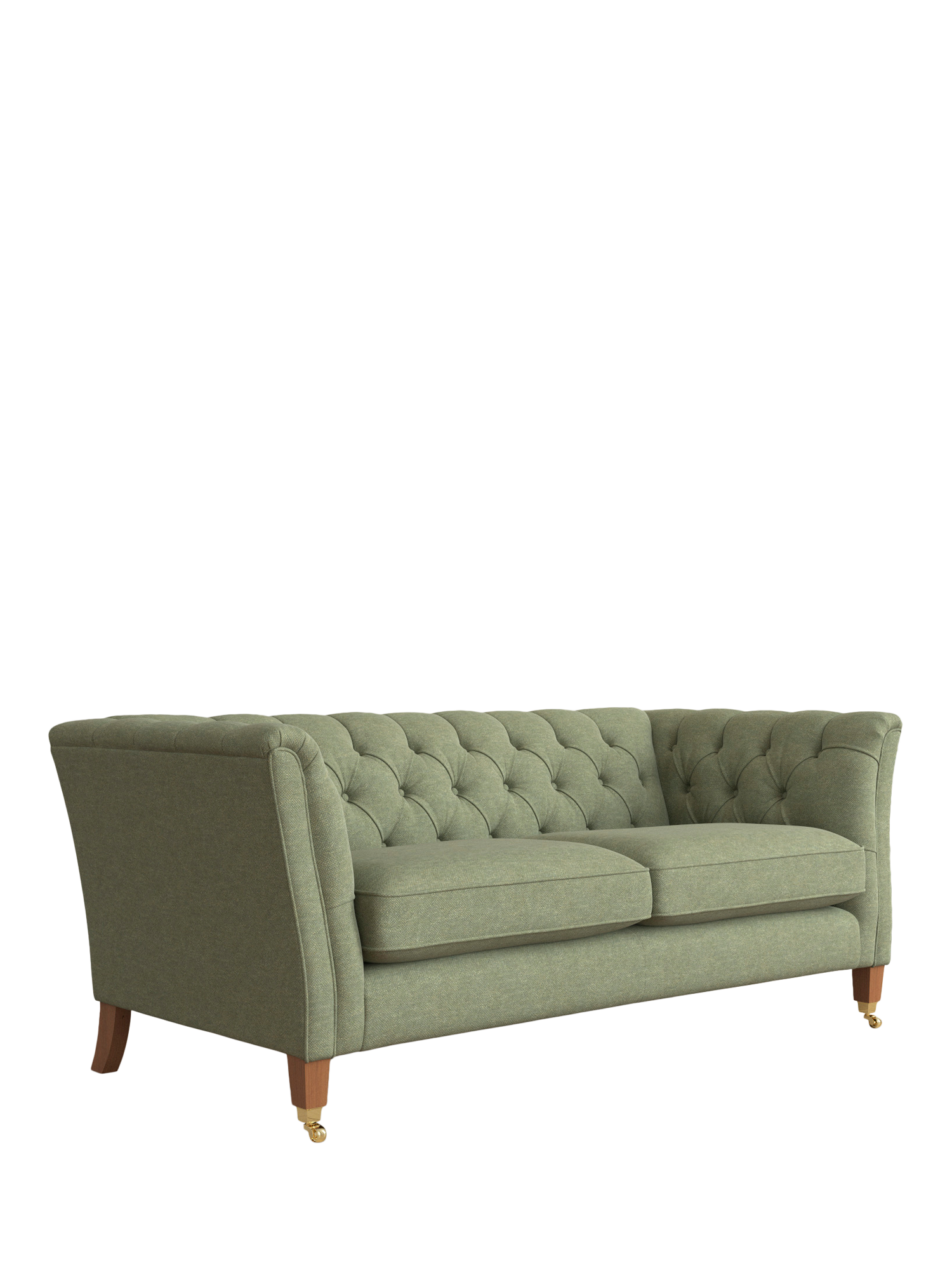Chatsworth Range, Laura Ashley Chatsworth Medium 2 Seater Sofa, Teak Leg, Harley Moss Green