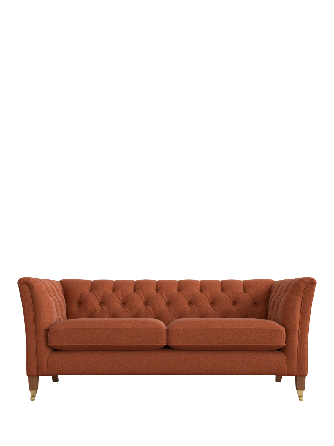 Chatsworth Range, Laura Ashley Chatsworth Medium 2 Seater Sofa, Teak Leg, Harley Terracotta Orange