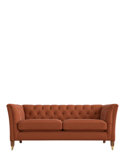 Laura Ashley Chatsworth Medium 2 Seater Sofa, Teak Leg, Harley Terracotta Orange