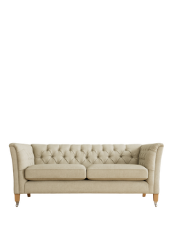 Laura Ashley Chatsworth Small 2 Seater Sofa, Oak Leg, Anneliese Natural